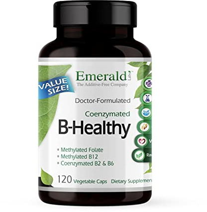 EMERALD LABS B-Healthy - Vegan Vitamin B Complex - Includes Methylated Folic Acid & Full Spectrum B Vitamins - Supports Immune, Brain & Heart Health* - 120 Vegetable Capsules