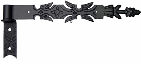 Ladenband Türband Torband 400 mm mit Kloben Schmiedeeisen Schwarz, Stahl Scharnier mit Dorn beidseitig montierbar, lackiert, stabiler Türbeschlag