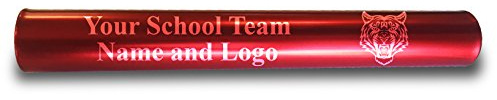 Custom Red Aluminum Track and Field Relay Baton Personalized Gift For Him, For Her, For Boys, For Girls, For Husband, For Wife, For Them, For Men, For Women, For Kid - Your Team Name and Logo Engraved