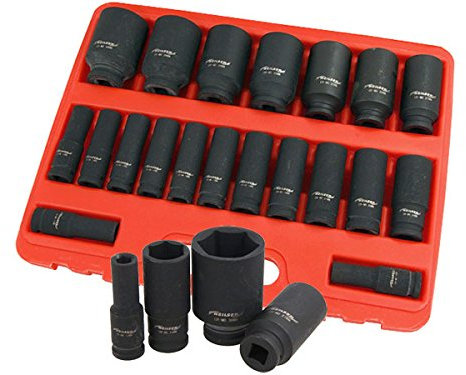 Neilsen CT1277 20pc 1/2in Dr Deep Impact Socket Set Chrome Molybdenum 10–38mm