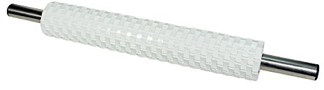PME Deep Impression Basketweave Rolling Pin 38 cm (15-Inches), White