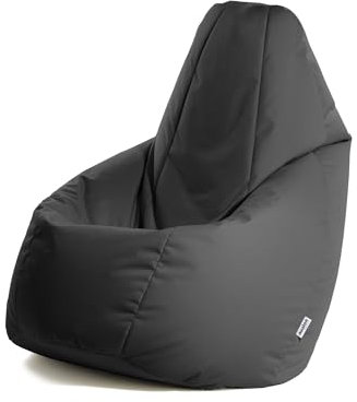 Avalon - Sitzsack Erwachsene L Jive, Bean Bag aus Reißfestem Technischem Gewebe, Ergonomischer Gaming Sitzsack mit Füllung, Komfortable Moderne Sitzsäcke, Made in Italy (80x80x125cm, Schwarz)