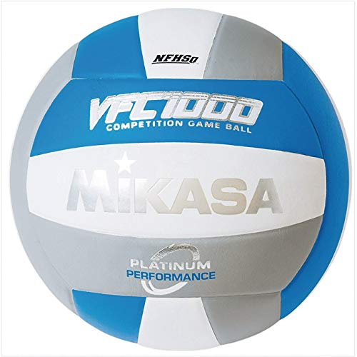Mikasa Platinum Performance Volleyball, Unisex, VFC1000BSW, Blue/Silver/White