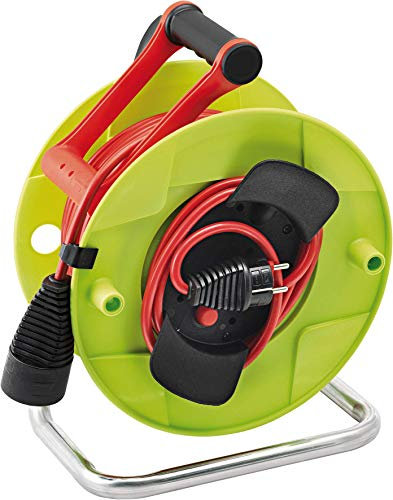 Brennenstuhl Enrouleur de câble Standard avec rallonge supplémentaire (50m de câble H05VV-F 3G1,5, utilisation temporaire en extérieur, fabriqué en France) 1180751 Vert
