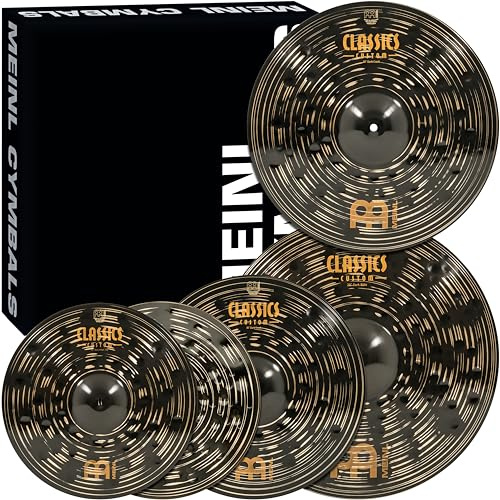 Meinl Cymbals Set Box Pack con 14 Hihat, 20 Ride, 16 Crash, più un incidente GRATUITO da 18 - Classics Custom Dark - Made In Germany, GARANZIA DUE ANNI (CCD460+18)