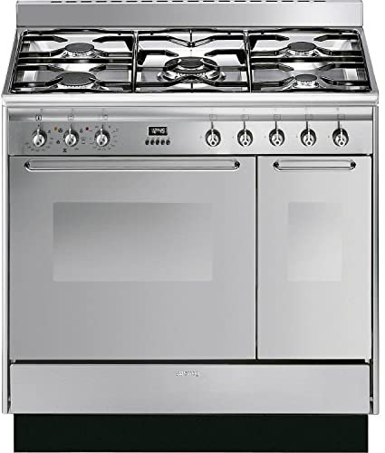 Smeg Cucina 90cm Dual Fuel Range Cooker - Stainless Steel