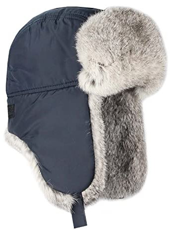 OBC Damen KANINCHE MÜTZE Pelzmütze Trappermütze Fellmütze Fliegermütze Aviator Wintermütze Skimütze Uschanka Hut Polarmütze