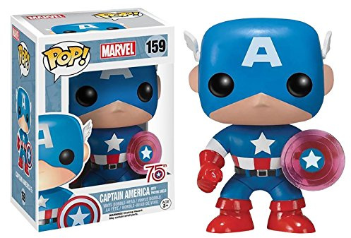 Funko 024964 Pop Marvel: Captain America with Photon Shield 75th Anniversary Limited 159 Vinyl Bobble-Head