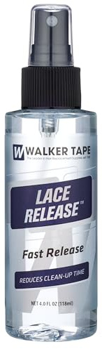 Walker Tape Lace Release Spray 4 fl oz Alcohol Solution for Mesh Systems, Skin-Safe Adhesive Lifter for Delicate Bases, Gentle Lace Glue Remover Support in Toupee Care and Hairpiece Installations