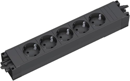 BACHMANN Steckdosenleiste Step Base 5-Fach GST18 Schwarz 906.18821 (modulares Stecksystem mit vielseitiger Anwendung)