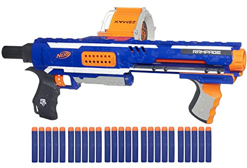 NERF Rampage N-Strike Elite Toy Blaster with 25 Dart Drum Slam Fire for Kids, Teens, & Adults (Amazon Exclusive)