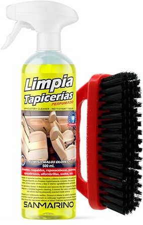 LIMPIARCOCHE.COM SANMARINO LIMPIATAPICERIAS Textil con Pistola 500 ML. + Cepillo