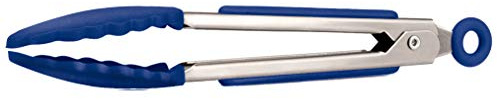 Tovolo Mini Silicone Easy-Grip Tongs, Non-Slip Handle, 8.25 Inches, Blue