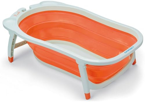 Foppapedretti Soffietto baby-badkar, för spädbarn från födseln upp till 15 kg, 23 x 46 x 81 cm, 2 kg, orange
