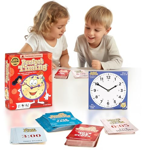 Continuum Games Perfect Timing Game - Tell Time Cooperative Board Game for Kids - Fun Educational Family Game to Learn How to Read a Clock