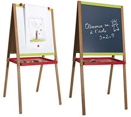 Jeujura - 8747-Tableau en Bois-Grand Tableau Creatif en Bois avec Fonction dessin, Blanche