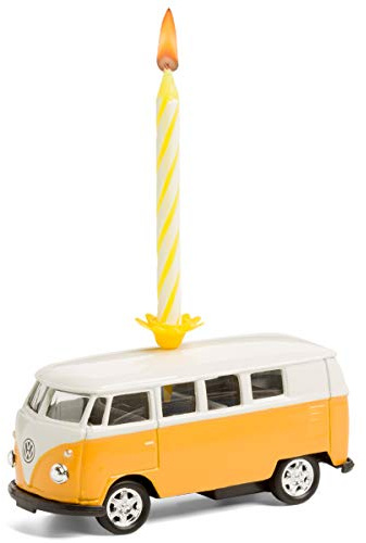 :: kompatibel mit VW-Bus T1 – Bus aus Metall mit Geburtstagskerze (gelb) (20.2K)