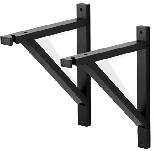 Rustic State Wall Mount Wooden Triangle Sconce Bracket for Hanging Plug in Pendant Light Lamp Cord Kit Fixture - DIY Shelf Project - Decorative Wall Plant Hanger - Black - Set of 2