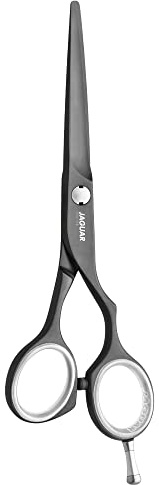JAGUAR Haarschere DIAMOND E CF 5.0 | ergonomische Griffstellung | Solinger Spezialstahl SOLINOX | Friseurschere im Offset-Design | antiallergene CERAMIC-FUSION-Beschichtung | Made in Germany