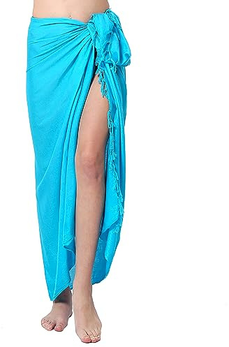 Große Auswahl an Pareo Sarong Tuch Damen Herren - Wickelrock Strand - Strandtuch blickdicht als Wickeltuch oder Handtuchkleid und Wickelkleid Unisex Frauen und Männer einfarbig Uni mit Schnalle