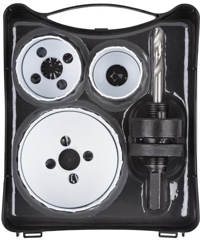 wolfcraft Bi-Metall-Lochsägeneinsatz-Set „Renovieren“, 4-tlg. I 5980000 I Für Holz, Kunststoffe, Metalle und Trockenbaumaterialien, Ø 35, 43, 68 mm, Schnitttiefe 40 mm