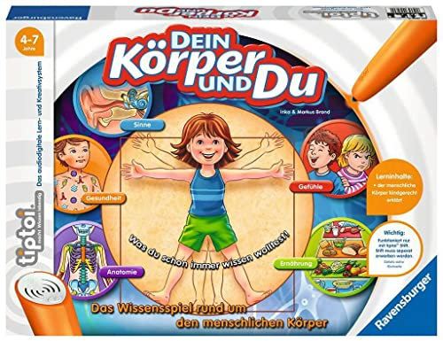 Ravensburger tiptoi Spiel_00560_Dein Körper und Du_Lernspiel ab 4 Jahren für 1-4 Spieler, das Wissensspiel rund um den menschlichen Körper