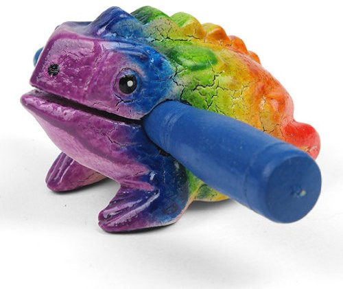 Mini Rainbow Croaking Frog Güiro - Fair Trade Percussion Instrument - Fun for all Ages