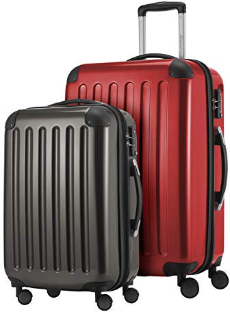 HAUPTSTADTKOFFER - Alex - 2er Kofferset Hartschale glänzend, mittelgrosser Koffer 65 cm + Handgepäck 55 cm, 74 + 42 Liter, TSA