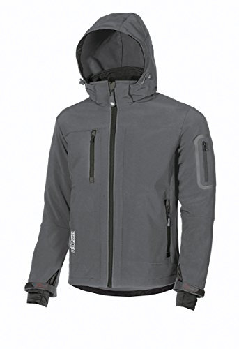U-Power Metropolis, giacca in pile da uomo Soft Shell, abbigliamento invernale casual, con cappuccio, tessuto elasticizzato, impermeabile, giacca a vento, cappotto imbottito con zip intera (GREY METEORITE_XS)