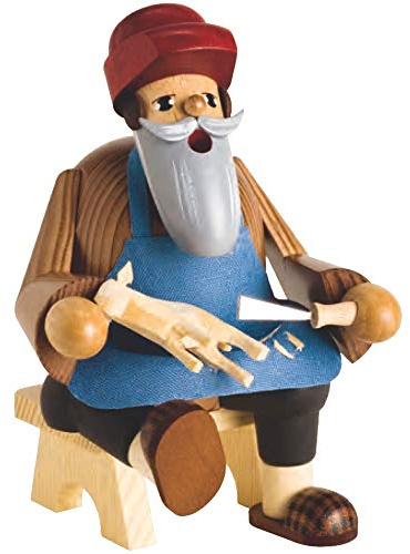 KWO Olbernhau 21169 Räuchermännchen Schnitzer, 16 cm