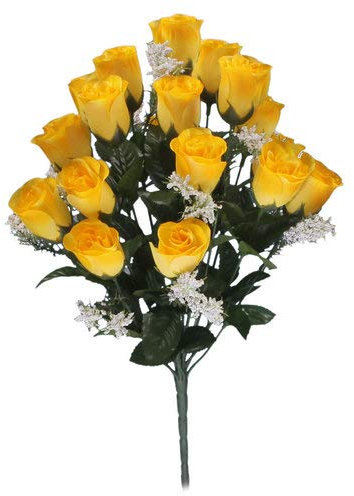 18 Fiori artificiali rose gialle per matrimoni o funerali