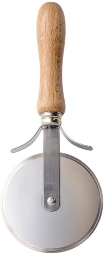 Eppicotispai Pizzaschneider aus Edelstahl mit Holzgriff, 10 cm