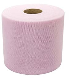 BARATTI Bobina Tulle 100 Metri X 12,5 Cm Altezza, Tinta Unita per Decorazioni, Feste di Matrimonio,(Rosa)