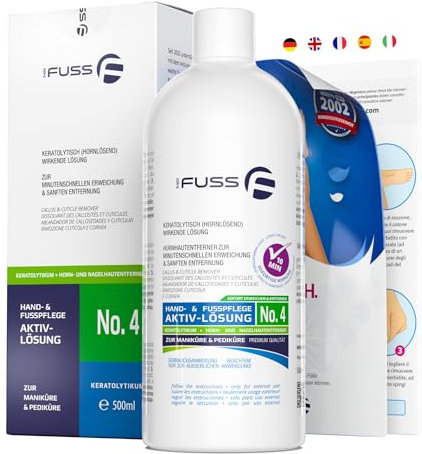 Mr. Fuss Callus Remover Lösung No. 4 500ml für Füße - Flüssiger Hornhaut- und Nagelhautentferner mit Sofortwirkung für sanfte Fuß- und Handpflege