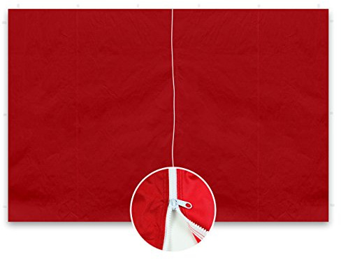 Nexos Trading 2 Stück Seitenwände Seitenteile ohne Fenster mit Reißverschluss Zipper für Falt-Pavillon 298 x 216 cm/PE 180 g/m² hochwertig – Farbe: rot