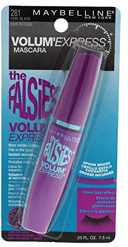 Maybelline Volum' Express The Falsies Washable Fiber Mascara, Volumizing and Separating Make Up Formula, Very Black, 1 Count