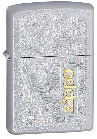 Zippo Accendino a Benzina, Ottone, Cromato, 5,70 x 3,70 x 1,20 cm