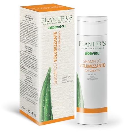 Planter's - Shampoo Volumizzante all'Aloe Vera. Impreziosito con 1/4 di balsamo ammorbidente. Ideale per dare volume, elasticità e morbidezza a capelli sottili, fragili e privi di corpo. (200 ml)