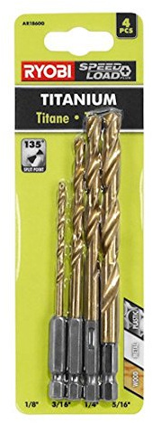 Ryobi AR1860G Hex Shank Titanium Drill Bit Set (4-Piece) by Ryobi