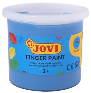 Jovi - Finger Paint, Fingerfarbe, 125 ml, blau, 100% waschbar, auf Basis natürlicher Inhaltsstoffe, glutenfrei (56021)