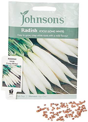 Johnsons 18175 Vegetable Seeds, Radish Icicle (Long White)