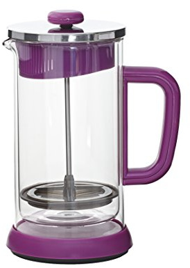 Idelice PR250 788A Cafetière à Piston Double Paroi avec 8 Tasses Verre Violet 17 x 12 x 21,5 cm
