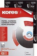 Kores Carboplan Lot de 100 feuilles de papier carbone A4 Noir