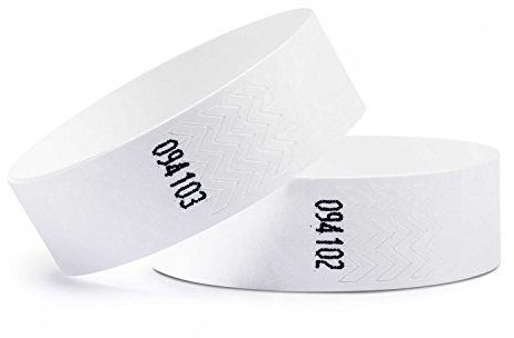 linie zwo ®, Pack de 100 Pulseras de Seguridad 19 x 254 mm, Blanco