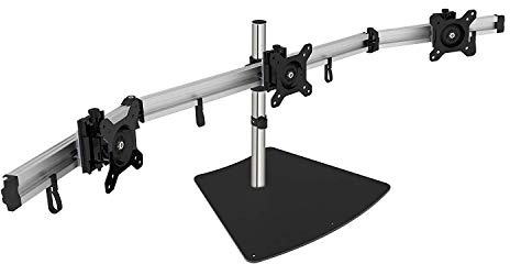 Siig Premium Aluminium Triple Monitor Ständer – 3 Monitore 33 cm zu 68,6 cm bis zu 17,6 lbs VESA 75 und 100 (ce-mt2111-s1) Dreifach
