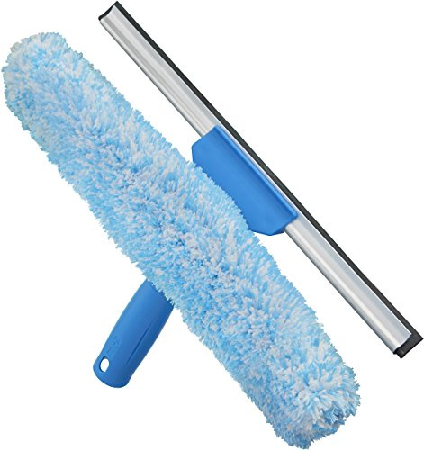 Unger Professional Microfiber Window Combi: 2-in-1 Professional Squeegee and Window Scrubber, 14