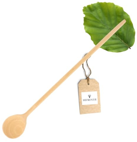 HOFMEISTER® Kochlöffel Holz 80 cm - Rührlöffel aus Buche, Keine Kratzer in beschichteten Töpfen - hitzebeständig und formstabil, handgefertigt in der EU (rund, 1 Stück)