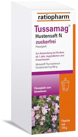 Tussamag Hustensaft N zuckerfrei ratiopharm: Bewährter Schleimlöser bei Husten und Bronchitis mit der natürlichen Kraft des Thymians, 175 g (150 ml)