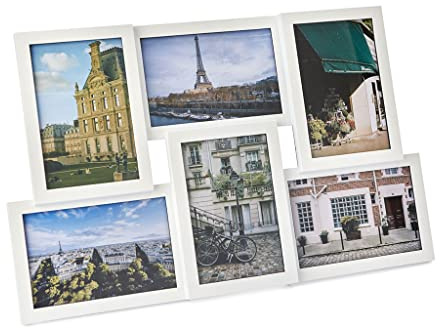 balvi Fotorahmen Isernia Weiß Fassungsvermögen: 6 Fotos Fotogröße: 10 x15 cm Zum Aufstellen oder zum