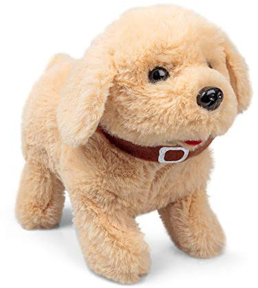 Tobar Animigos Flipping Labrador Puppy Electronic Soft Dog Toy,White,Small
